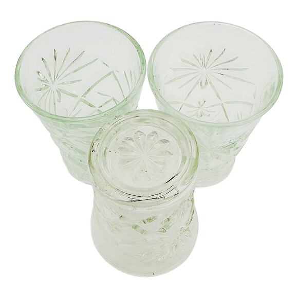 Vintage Anchor Hocking Prescut 3-Piece Set of Clear Pineapple Pattern Glasses - Picture 4 of 8